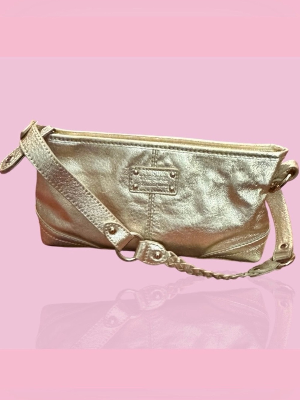 The Sak Metallic Gold Crossbody Clutch